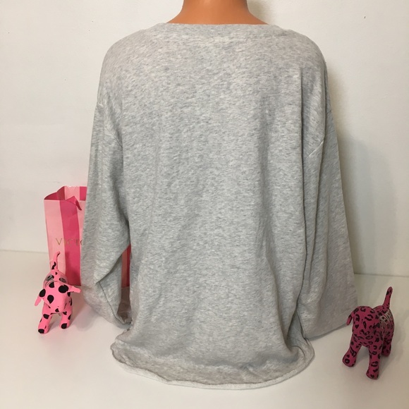 PINK VS V NECK STRAPPY FRONT LOGO SWEATSHIRT - Picture 4 of 4